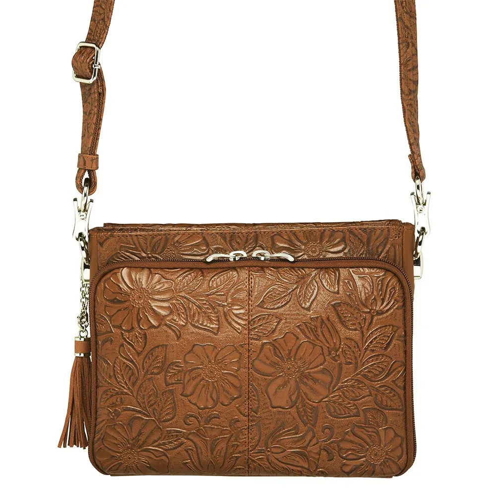 Tooled American Cowhide Leather Clutch Purse