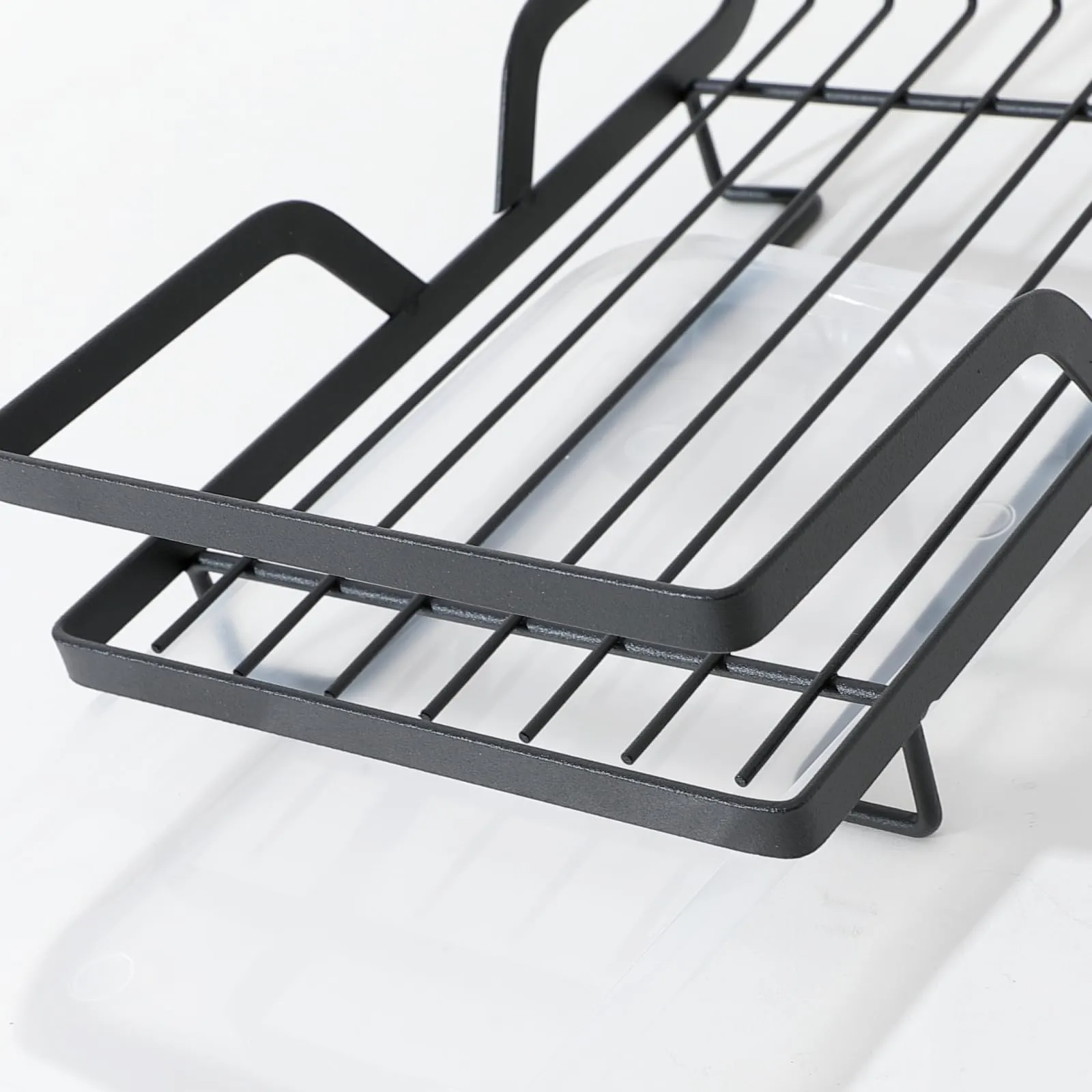 UMAI Three-Bar Kitchen Rag Rack with Drain Tray | Wall-Mounted or Countertop | Space Saving, Multifunctional, Adjustable, Durable, and Clean (Black)