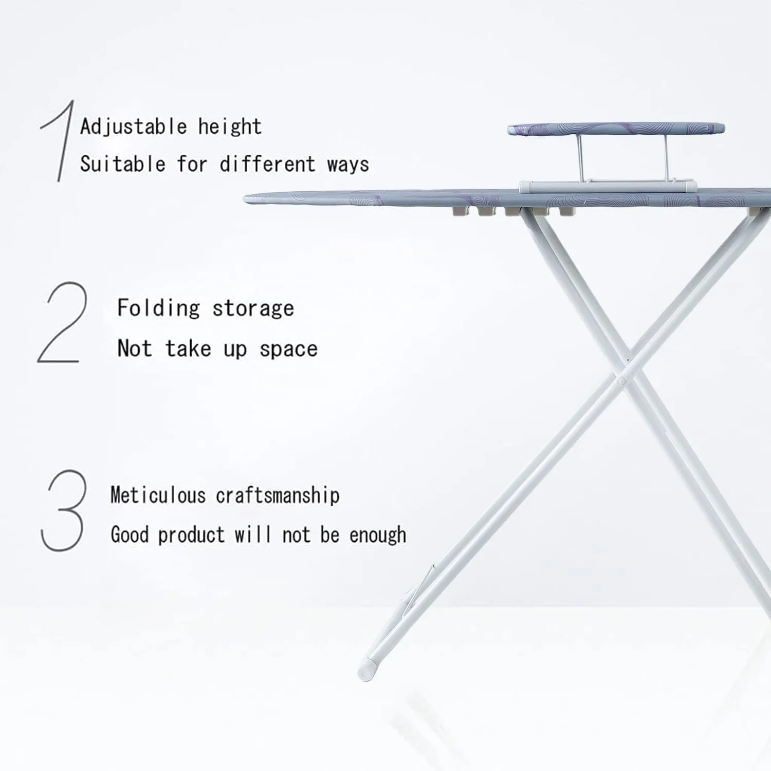 Urbane Home 42 Inch Ironing Board With Small Board|Ironing Stand For Clothes|Press Table for Home (Multi)