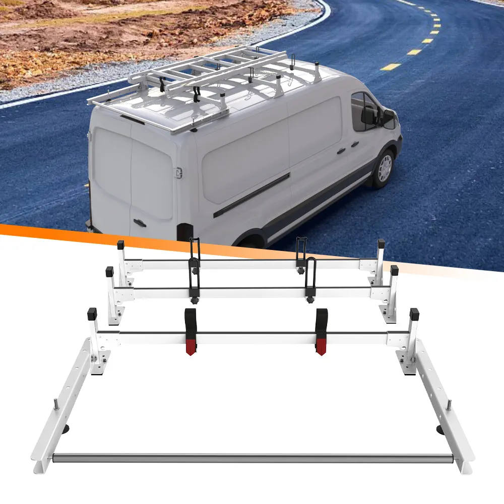 Van Roof Ladder Racks with Rear Cargo Roller for Ford Transit 150 250 350