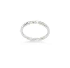 VEDA DAINTY SILVER CZ DIAMOND STACKABLE RING