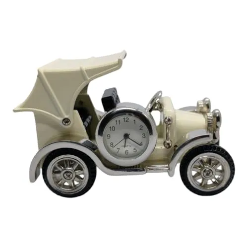 Vintage Style Quartz Clock with Antique Car Design, 20 cm x 12 cm