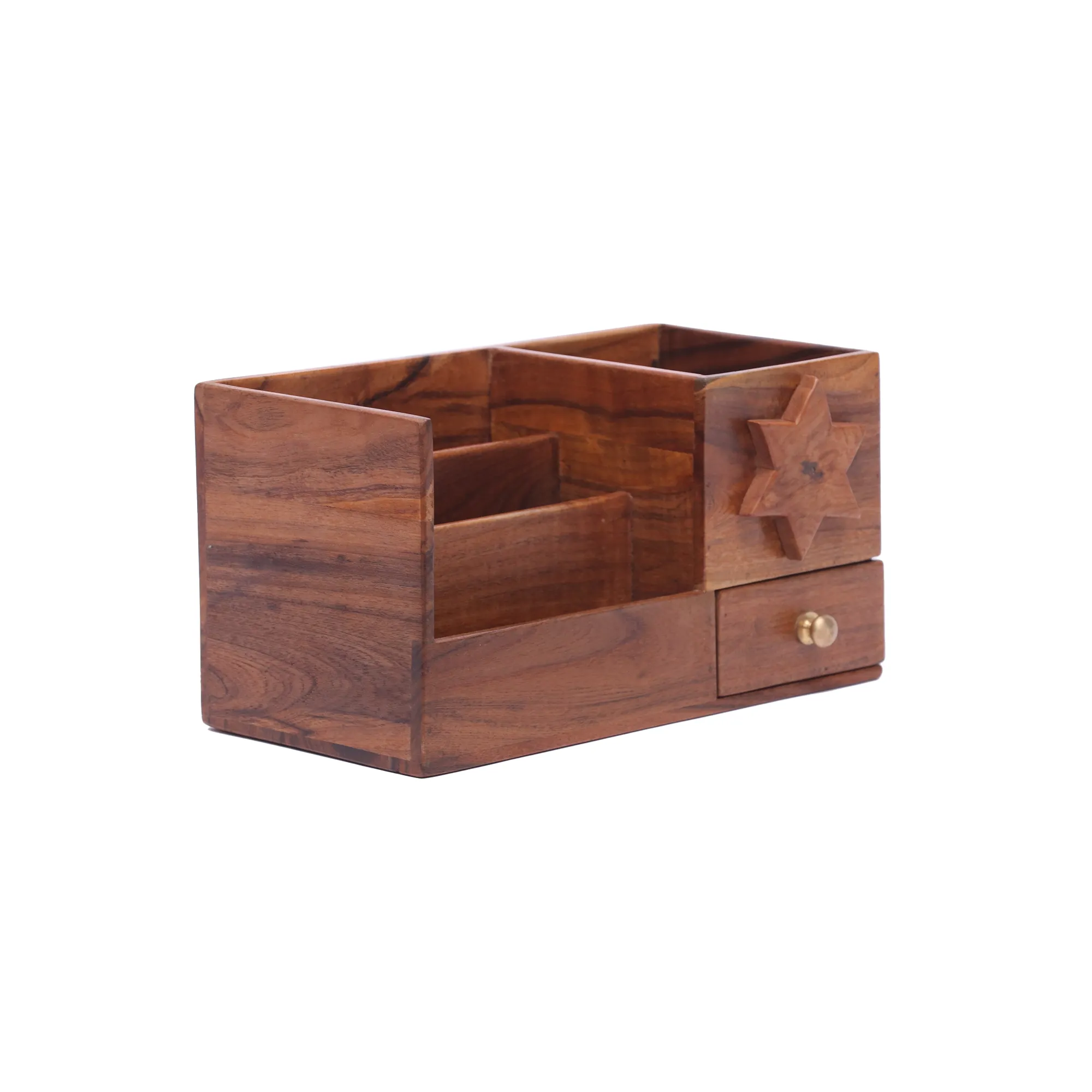 Wooden star box organizer with drawer